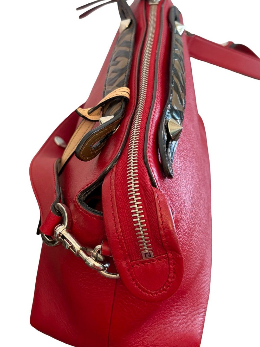 Fendi 8BL124 By the Way Medium Leather Red 2way Crossbody Handbag Made in Italy - Picture 14 of 17